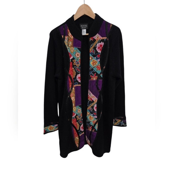 Koos Of Course 1990s Vintage Boho Patchwork Long Cardigan Duster - Picture 1 of 5